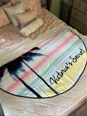 Victoria's Secret Pastel Palm Round Beach Towel